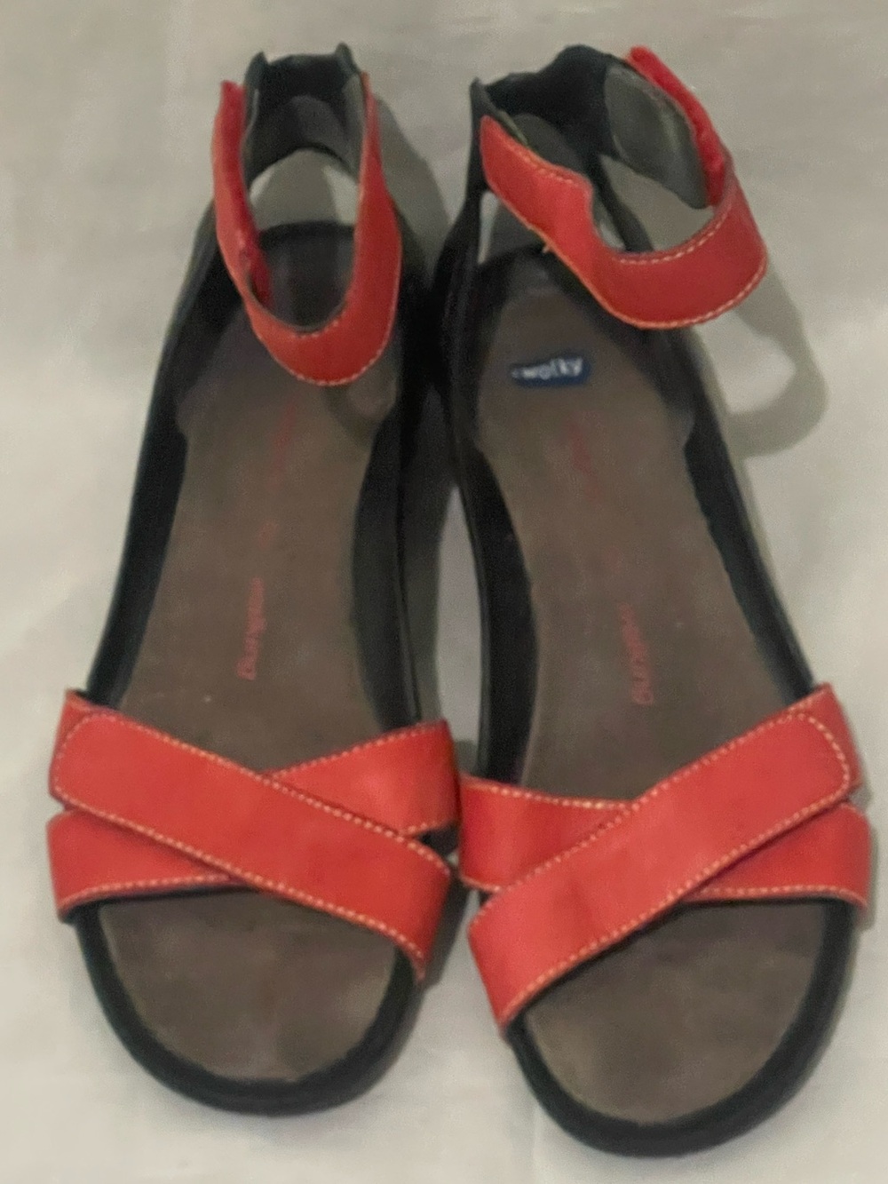 Wolky  Red Wedge Sandals “designed for walking” size 40 US (9)